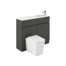 Plum&clay Delaware Charcoal Grey Bathroom Vanity Basin & Toilet Wc Unit Combination Bathroom Furniture (W)1000mm