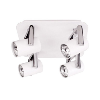 Luminosa Lighting Luminosa Modern Spotlights White 4 Light  With White Matt Shade Led, Gu10