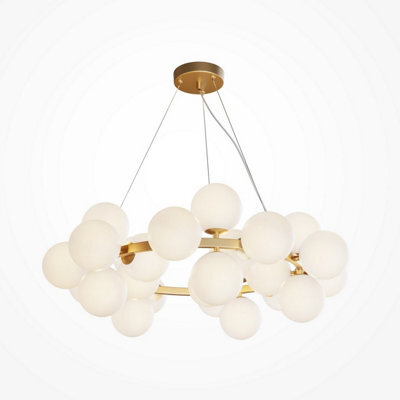 Luminosa Lighting Luminosa Maytoni Dallas Modern 25 Light Globe Pendant Ceiling Light Gold, Matte White Shade, G9 - image 1