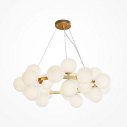 Luminosa Lighting Luminosa Maytoni Dallas Modern 25 Light Globe Pendant Ceiling Light Gold, Matte White Shade, G9 - thumbnail 1