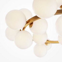 Luminosa Lighting Luminosa Maytoni Dallas Modern 25 Light Globe Pendant Ceiling Light Gold, Matte White Shade, G9 - thumbnail 5
