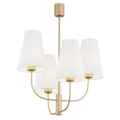 Luminosa Lighting Luminosa Safiano Multi Arm Pendant Ceiling 4 Light White, Gold - image 1
