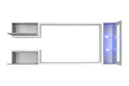 "Arte Galaxy Entertainment Unit For Tvs Up To 60"" - Stylish White Matt & Concrete Grey With Led - W2350mm X H950mm X D300mm" - thumbnail 2