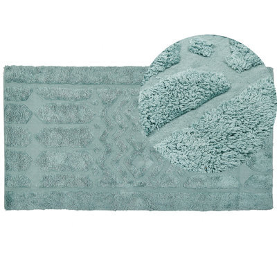 Beliani Rug Sirnak Mint Green 80 X 150 Cm Cotton - image 1
