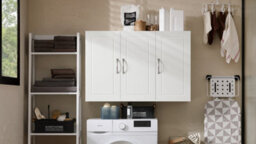 Sobuy Frg231-L-W, Bathroom Wall Cupboard Kitchen Wall Cabinet Bathroom Cabinet Mounted Storage Unit With And 3 Door,white - thumbnail 2
