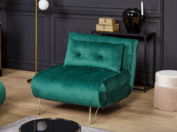 Beliani Single Sofa Bed Vestfold Velvet Dark Green - thumbnail 2