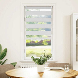 Walplus White Zebra Blind 60 X 120 Cm - Light Filtering Roller Blind With Fittings Included - thumbnail 1