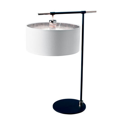 Luminosa Lighting Luminosa Balance Table Lamp With Round Shade, Black, Polished Nickel - image 1