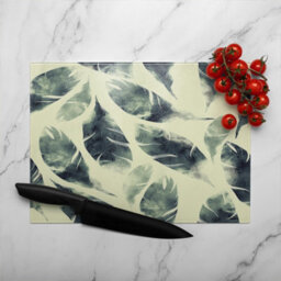 Benjamin Tate Design Feathers Fantastic Birds Glass Chopping Boarddesigner Style - thumbnail 3