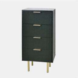 Ohs Ribbed Bedside Table Modern Bedroom 4 Draw Office Nightstand - Dark Forest Green - thumbnail 5