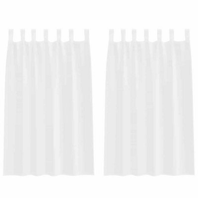 Berkfield Modern Curtains With Curtains 2 Pcs White Polyester