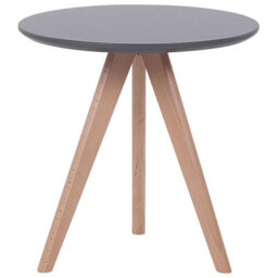 Beliani Nest Of 3 Tables - Grey Mdf Tops, Beech Tripod Legs, Matt Finish - thumbnail 4