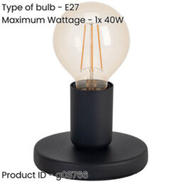 Loops 2 Pack Sleek Modern Black Table Lamp For Indoor Home Decor - Stylish Lighting Solution - thumbnail 2