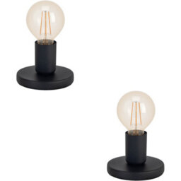 Loops 2 Pack Sleek Modern Black Table Lamp For Indoor Home Decor - Stylish Lighting Solution - thumbnail 1