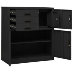 Berkfield Office Cabinet Anthracite 90X40X102 Cm Steel - thumbnail 6