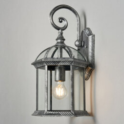 Litecraft Fitz Brushed Silver Large Outdoor Lantern Wall Light - thumbnail 3