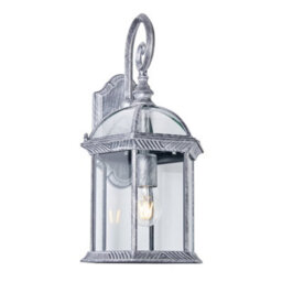 Litecraft Fitz Brushed Silver Large Outdoor Lantern Wall Light - thumbnail 2