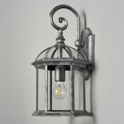 Litecraft Fitz Brushed Silver Large Outdoor Lantern Wall Light - thumbnail 4