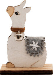 Netagon Festive Wooden Sitting Alpaca Christmas Ornament - thumbnail 3