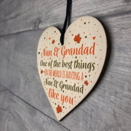 Red Ocean Nan Grandad Gifts Hanging Wooden Heart Sign Birthday Christmas Xmas Grandparent Gifts - thumbnail 7