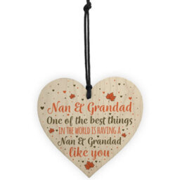 Red Ocean Nan Grandad Gifts Hanging Wooden Heart Sign Birthday Christmas Xmas Grandparent Gifts - thumbnail 5
