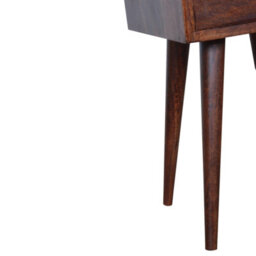 Artisan Furniture Solid Wood Mini Cherry Bedside, 1 Drawer & 1 Open Slot, Brown - thumbnail 8