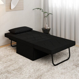 Gainoom 4-In-1 Convertible Sofa Bed Black Folding Ottoman Sleeper Couch Lounger - thumbnail 5
