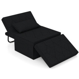 Gainoom 4-In-1 Convertible Sofa Bed Black Folding Ottoman Sleeper Couch Lounger