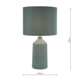 DAR Chloris Large Table Lamp Green With Shade - thumbnail 3