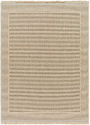 Livabliss Mirage-Cottage Tan Black Fringe In- & Outdoor Jute-Look Rug 200 X 275 Cm Easy Care, Non Shedding