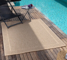 Livabliss Mirage Cottage Tan Black Fringe Indoor & Outdoor Jute-Look Rug 200 X 275 Cm Easy To Clean, Perfect For Balcony Or Dining Room - thumbnail 2