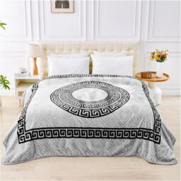 Gc Gaveno Cavailia Faux Fur Mink Apollo Greek Throw 150X200Cm Grey Luxury Warm Easy Care Thermal Warm & Cosy Fleece Blanket Throw