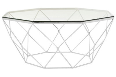 Orsina Allure Tempered Glass Chrome Coffee Table - image 1