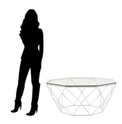 Orsina Allure Tempered Glass Chrome Coffee Table - thumbnail 4
