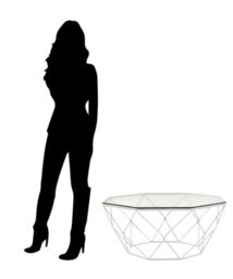 Orsina Allure Tempered Glass Chrome Coffee Table - thumbnail 5