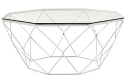 Orsina Allure Tempered Glass Chrome Coffee Table - thumbnail 1