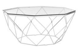 Orsina Allure Tempered Glass Chrome Coffee Table - thumbnail 2