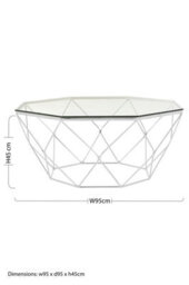 Orsina Allure Tempered Glass Chrome Coffee Table - thumbnail 3