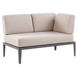 Beliani Garden Corner Sofa With Table 6 Seater Rima Iii Left Hand Modular Metal Beige - thumbnail 9