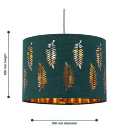 First Choice Lighting Fern Dark Green Cut Out 30Cm Pendant Lightshade - thumbnail 6