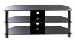 Alphason Dorel Home Essentials Tv-Stand With 3 Shelves Black/glass, 1200mm