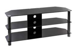 Alphason Essentials Tv-Stand With 3 Shelves Black/glass, 1200mm - thumbnail 2