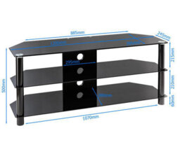 Alphason Essentials Tv-Stand With 3 Shelves Black/glass, 1200mm - thumbnail 5