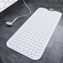 Ameha Non Slip Shower Mat White 40 X 100 Cm Extra Large Bath Tub With Strong Suction Cups Grip And Drain Holes Pvc Mats - thumbnail 6