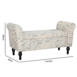 Bedroom Ottoman Storage Bench Accent Fabric End Stool Window Seat For Hallway - thumbnail 2