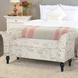 Bedroom Ottoman Storage Bench Accent Fabric End Stool Window Seat For Hallway - thumbnail 4