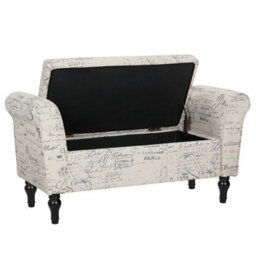 Bedroom Ottoman Storage Bench Accent Fabric End Stool Window Seat For Hallway - thumbnail 5
