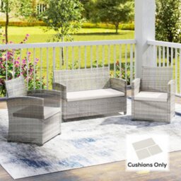 Outsunny 3Pcs Rattan Garden Seat Cushions Pads For Patio Furniture - thumbnail 1