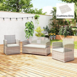 Outsunny 3Pcs Rattan Garden Seat Cushions Pads For Patio Furniture - thumbnail 8