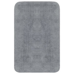 Vidaxl Bathroom Mat Set 2 Pieces Fabric Grey - thumbnail 2